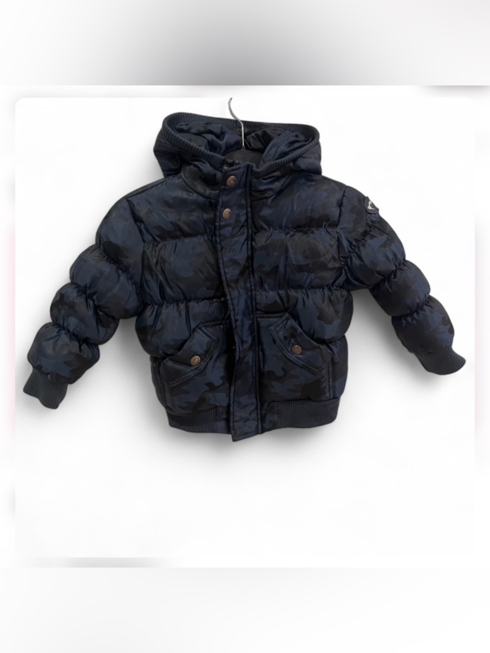 APPAMAN - Navy and Black Camo Puffer Jacket